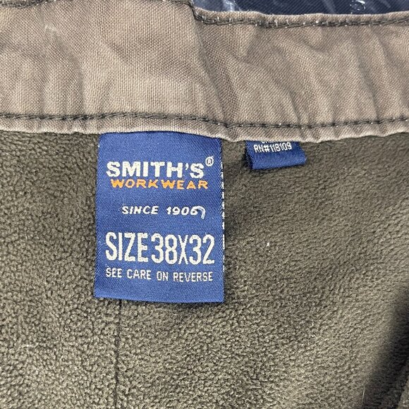 Smiths Workwear Pants Mens 38x32 Fleece Lined Pants Cargo Brown - Picture 3 of 6